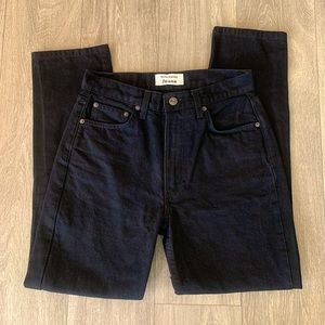 Reformation Julia Crop Cigarette Black Denim Jeans Size 26 New Without Tags!